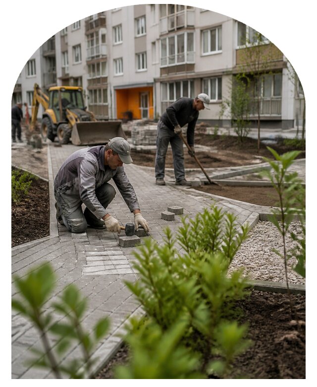 Благоустройство двора многоквартирного дома в Партизанске