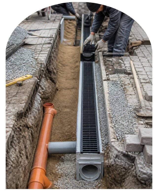Устройство ливневой канализации под ключ для участка в Партизанске